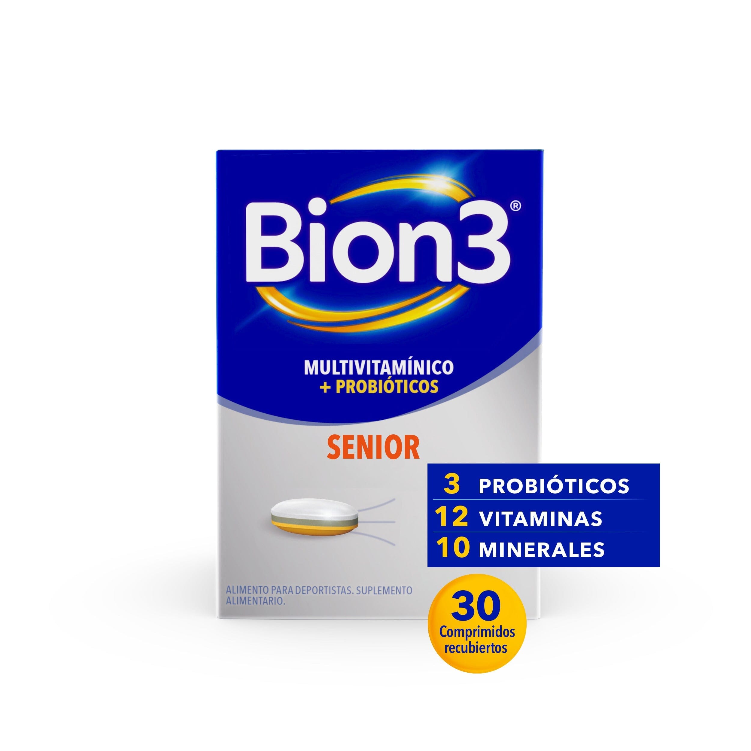 Bion3 Senior 30 Comprimidos Recubiertos Multivitamínico Farmex-Pluxee-Persistente